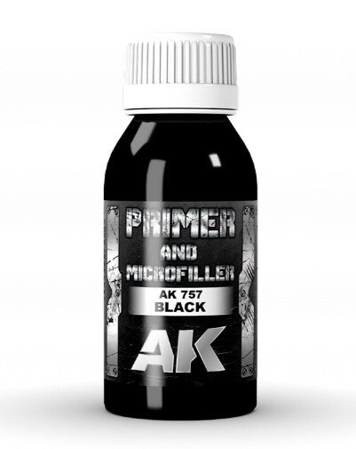AK INTERACTIVE : REF : AK757: PRIMER / APPRET (JAR) : PRIMER AND MICROFILLER (Black) (100 ml)
