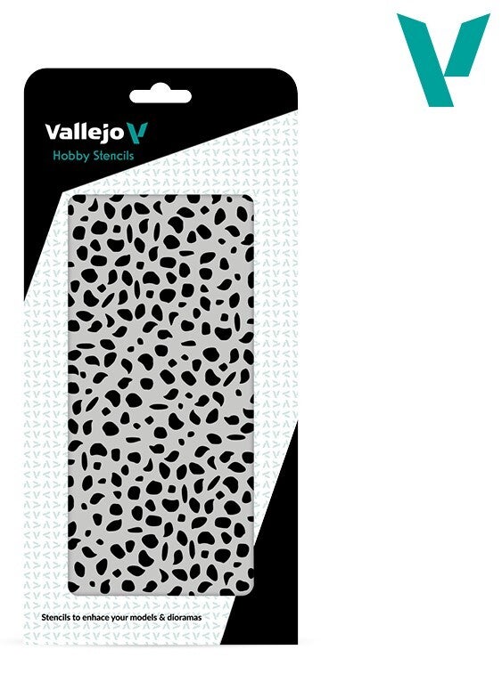 VALLEJO : REF : ST-CAM002 : 1:32 : FOR DIORAMA : STENCIL / POCHOIR : Luftwaffe WWII Spots Camo