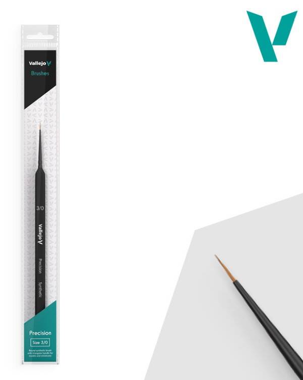 VALLEJO : BRUSH : REF : VALB03030 : PRECISION : Round Synthetic Brush Triangular No. 3 / 0