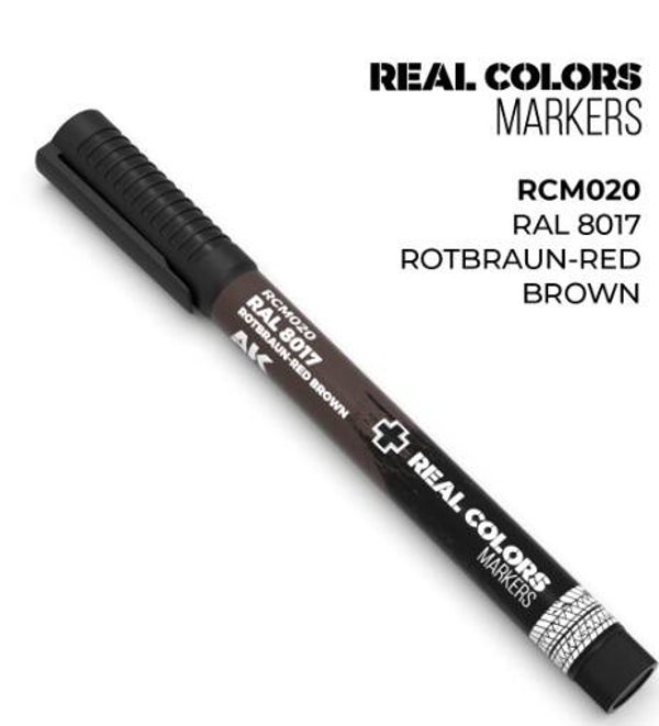 AK INTERACTIVE : REF : RCM020 : RC (REAL COLOR) MARKER SERIE : RAL 8017 ROTBRAUN-RED BROWN