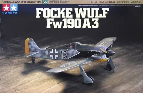 TAMIYA : REF : 60766 : 1:72 : WAR BIRD COLLECTION : German FOCKE-WULF : FW190 A-3