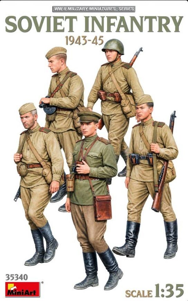 MINIART : REF : MINIART 35340 : 1:35 : SOVIET : Infantry (1943-1945) (5 Fig.)