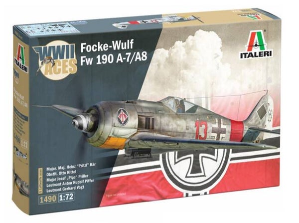 ITALERI : REF : 1490: 1:72 : German FOCKE-WULF : FW 190 A-8/F (ACES VERSIONS)