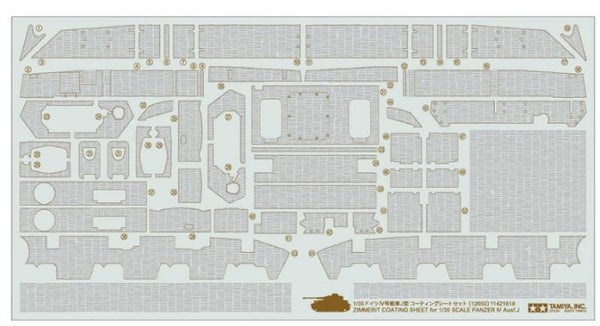 TAMIYA : REF : 12650 : TOOL / OUTILLAGE : ZIMMERIT COATING SHEET for 1/35 SCALE : FOR PANZER IV Ausf.J