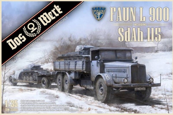 DAS WERK : REF : DW35003X : 1/35 : German FAUN Werke AG : Faun L900 (With. Sd.Ah.115 (Tank Trailer / Remorque)) (NEW EDITION 2022)
