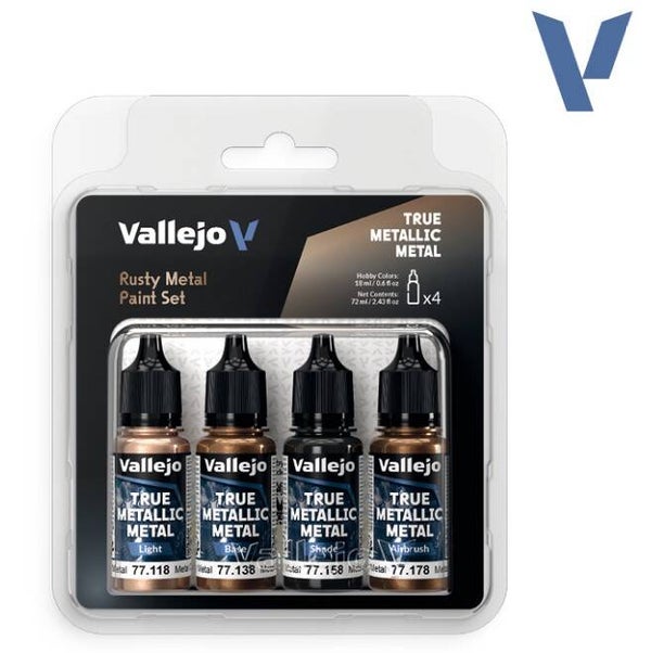 VALLEJO : REF : 77269 : TRUE METALLIC METAL (TMM) SERIE : PAINT SET : Rusty Metal (4 x 18 ml)