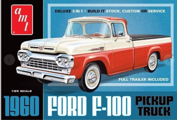 AMT : REF : AMT 1407 : 1:25 : US : FORD (MERCURY) : F-100 Pickup & Trailer (4Th Generation (1960-1966))