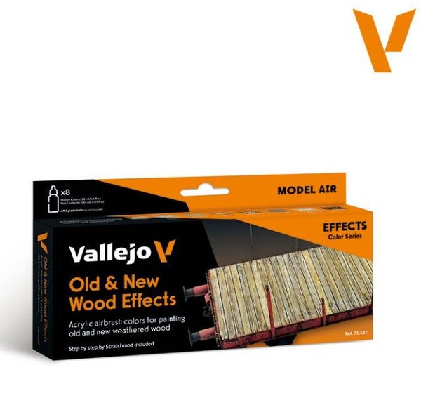 VALLEJO : REF : 71187 : MODEL COLOR SERIE : Old & New Wood Effects (8) (PACK SET)