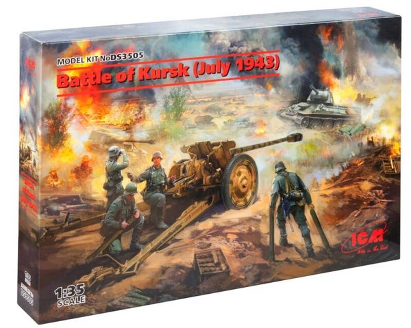ICM : REF : DS 3505 : 1:35 : MODULE SET : RUSSIAN (SOVIET) / German : "Battle of Kursk 1943" (T34-76 / Pak 36(r) / Fig. 4 Crew for Pak) (Ensemble de Modèles) (WWII)