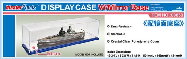 MASTER TOOLS (Trumpeter) : REF : 09853 : DISPLAY CASE (VITRINE) : 501 x 149 x 121 mm WxL (With Mirror Base / Avec Base Mirroir)