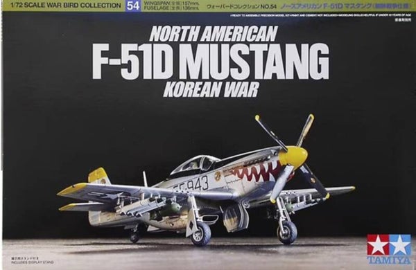 TAMIYA : REF : 60754 : 1:72 : WAR BIRD COLLECTION : US : NORTH AMERICAN : F-51D MUSTANG (KOREAN WAR)