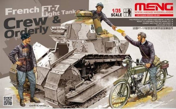 MENG MODEL : REF : 	HS-005 : 1:35 : FRANCE : French FT-17 Light Tank Crew & Orderly (3 FIG.) (WWI)