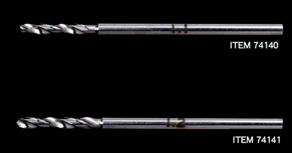 TAMIYA : REF : 74140 : TOOL / OUTILLAGE : Fine Pivot Drill Bit (Foret de Précision) 1.1 mm (Shank Dia. 1.5 mm)