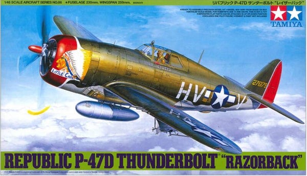 TAMIYA : REF : 61086 : 1:48 : AIRCRAFT SERIES KIT : US : REPUBLIC : P-47D THUNDERBOLT "RAZORBACK"