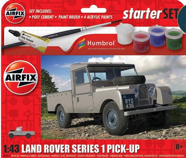 AIRFIX : REF A55012 : SCALE : 1 :43 : STARTER KIT BEGINNER / DEBUTANT : Land Rover Series 1 Pick-Up