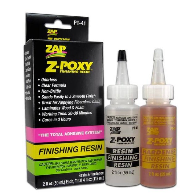 ZAP : REF : ZAPPT41 : EPOXY : ZAP Z-Poxy Epoxy Finishing Resin 4oz (118 ml total)