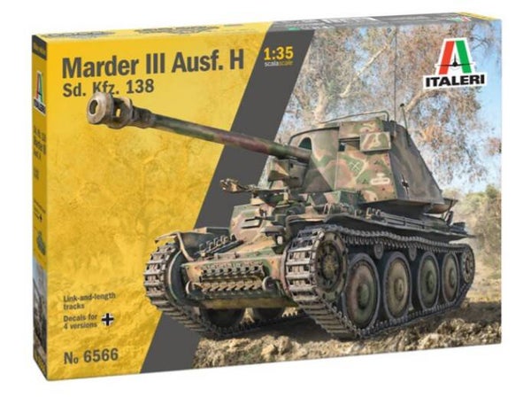 ITALERI : REF : 6566 : 1:35 : German Sd.Kfz.138 Ausf.H Marder III (Tank Destroyer) (Inc. 2 Fig.)