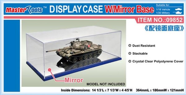 MASTER TOOLS (Trumpeter) : REF : 09852 : DISPLAY CASE (VITRINE) : 364 x 186 x 121 mm WxL (With Mirror Base / Avec Base Mirroir)