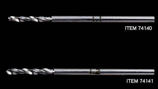 TAMIYA : REF : 74141 : TOOL / OUTILLAGE : Fine Pivot Drill Bit (Foret de Précision) 1.2 mm (Shank Dia. 1.5 mm)