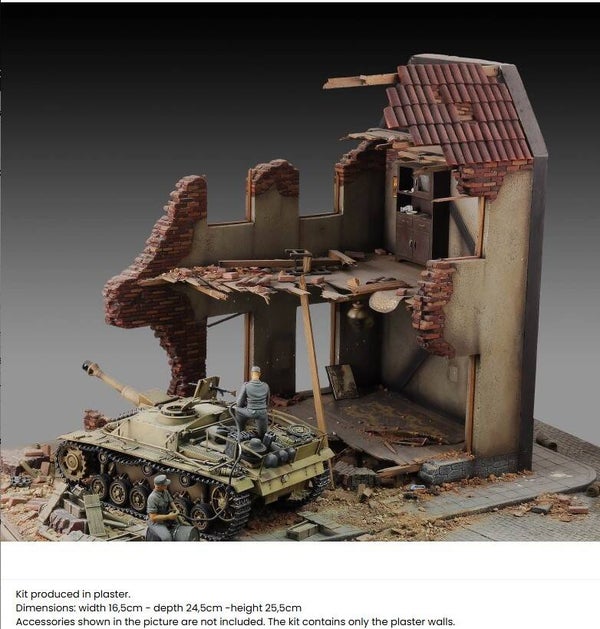 ROYAL MODEL : REF : 014 : 1:35 : SCENERY FOR DIORAMA : Internal House Ruin / Ruine Intérieure d'une Maison