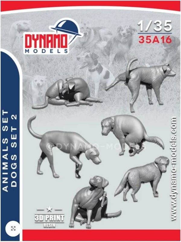 DYNAMO MODELS : REF : DYM-A35A16 : 1:35 : Animals Serie (Dogs SET 2 (Fig.6))