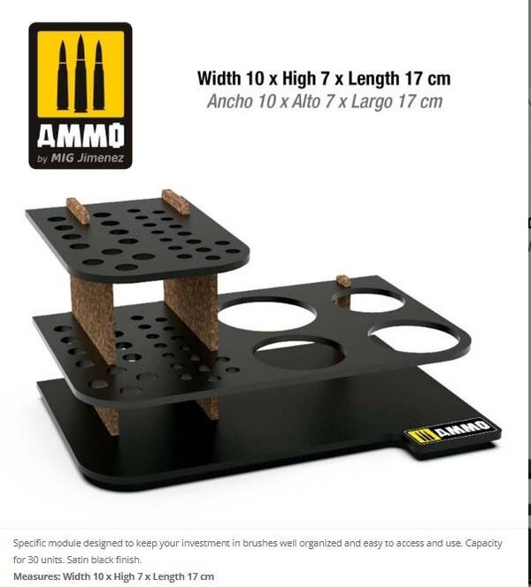 AMMO BY MIG J. : REF : A.MIG-8873 : MODULAR SYSTEM WORKSHOP SERIE : Brush Display Stand / Présentoir pour Pinceaux