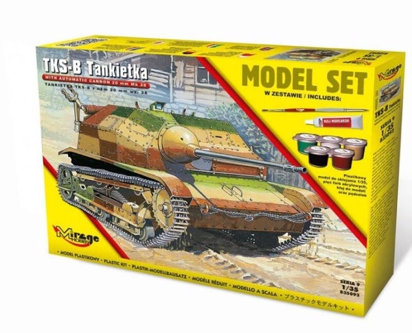 MIRAGE HOBBY : REF : 835093 : 1:35 : POLAND : TKS-B Tankette (with Automatic Cannon 20mm Mk.38 (MODEL SET)