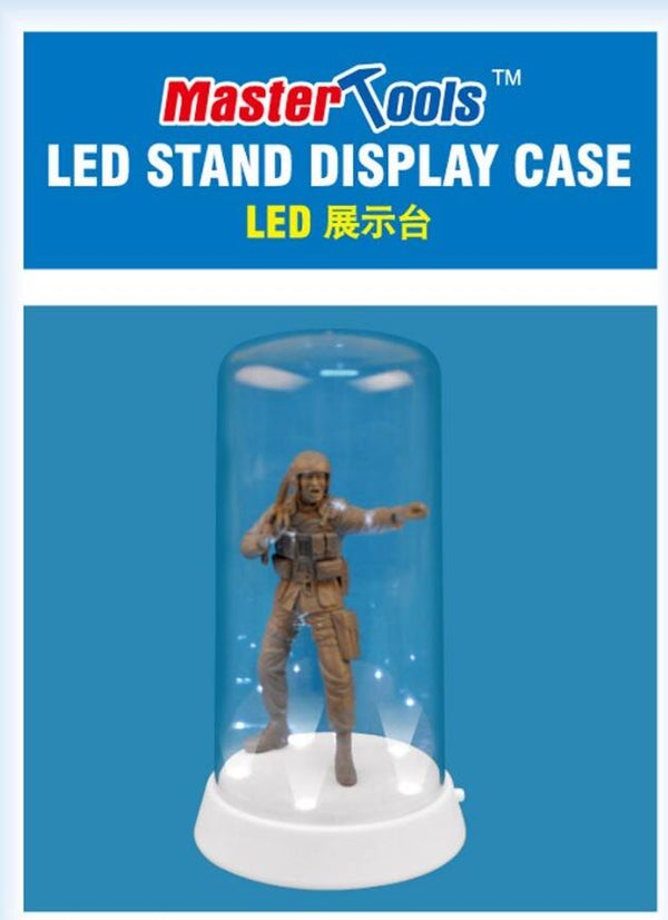 MASTER TOOLS (Trumpeter) : REF : 09863 : ROTATING DISPLAY CASE WITH LED (VITRINE ROTATIVE AVEC LED) : DOME : Display Case-Led Stand (Ø84 x 185 mm)