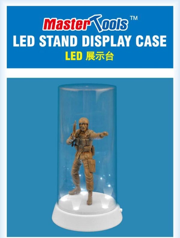 MASTER TOOLS (Trumpeter) : REF : 09864 : ROTATING DISPLAY CASE WITH LED (VITRINE ROTATIVE AVEC LED) : FLAT TOP : Display Case-Led Stand (Ø84 x 185 mm)