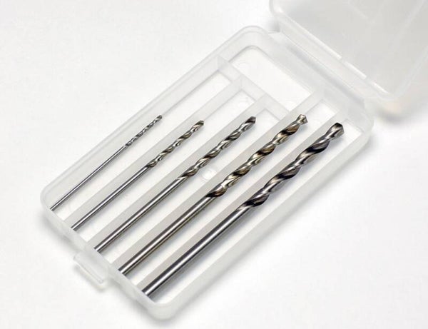 TAMIYA : REF : 74049 : TOOL / OUTILLAGE : Tamiya Basic Drill Set / Jeu de Forets de Base (1, 1.5, 2, 2.5 and 3mm)