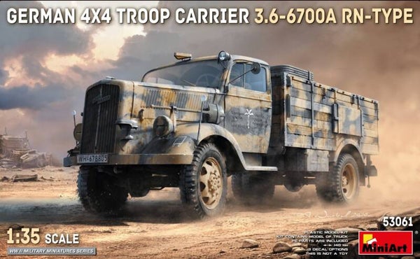 MINIART : REF : MINIART 53061 : 1:35 : German : OPEL : 4X4 3.6-6700A RN-TYPE (Troop Carrier)