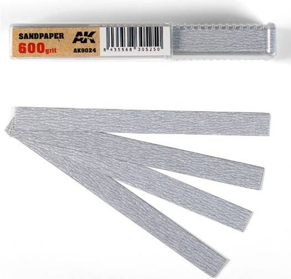 AK INTERACTIVE : REF : AK9024 : TOOL / OUTILLAGE : Dry Sandpaper 600 grit / Papier de Verre Sec Grain 600 (50 units)