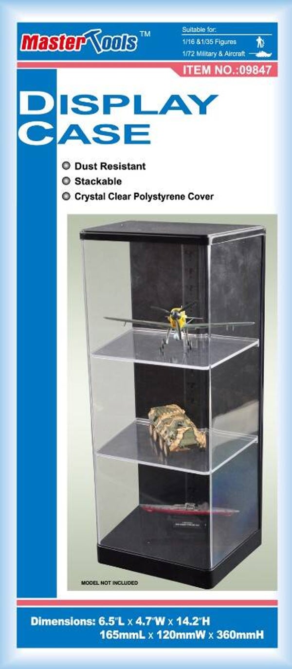 MASTER TOOLS (Trumpeter) : REF : 09847 : DISPLAY CASE (VITRINE) : 165 x 120 x 360 mm (1:72) (Three Floors / Trois Etages)
