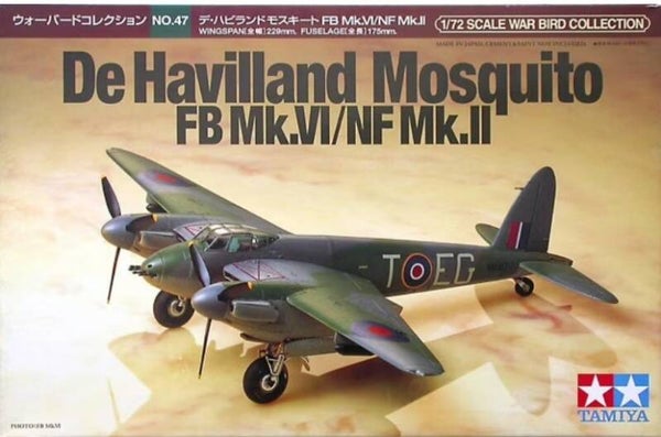 TAMIYA : REF : 60747 : 1:72 : WAR BIRD COLLECTION : UK (RAF) : DE HAVILLAND : MOSQUITO FB MK.VI/NF MK.II