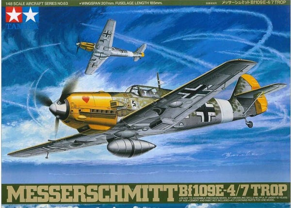 TAMIYA : REF : 61063 : 1:48 : AIRCRAFT SERIES KIT : German MESSERSCHMITT : BF 109 E-4/7 TROP