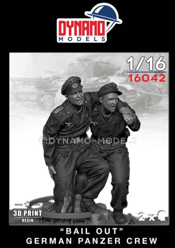 DYNAMO MODELS : REF : DYM-16042 : 1/16 ! FIG : German : Tank Crew “Bail Out” Set 1 (2 Fig.) (WWII)