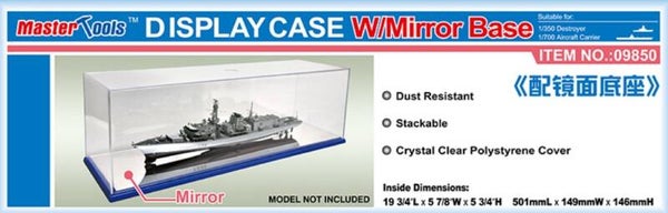 MASTER TOOLS (Trumpeter) : REF : 09850 : DISPLAY CASE (VITRINE) : 501 x 149 x 146 mm WxL (With Mirror Base / Avec Base Mirroir)