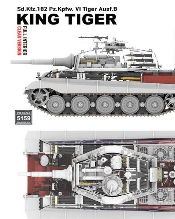 RYE FIELD MODEL (RFM) : REF : 5159 : 1:35 : German Sd.Kfz. 182 Pz.Kpfw. VI Tiger Ausf. B King Tiger (Full Interior / CLEAR Version)