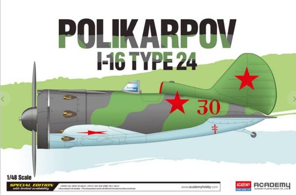 ACADEMY H. M. K. : REF : AC12314 : 1:48 : RUSSIAN (SOVIET) : POLIKARPOV : I-16 Type 24 LE