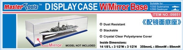 MASTER TOOLS (Trumpeter) : REF : 09851 : DISPLAY CASE (VITRINE) : 359 x 89 x 89 mm WxL (With Mirror Base / Avec Base Mirroir)