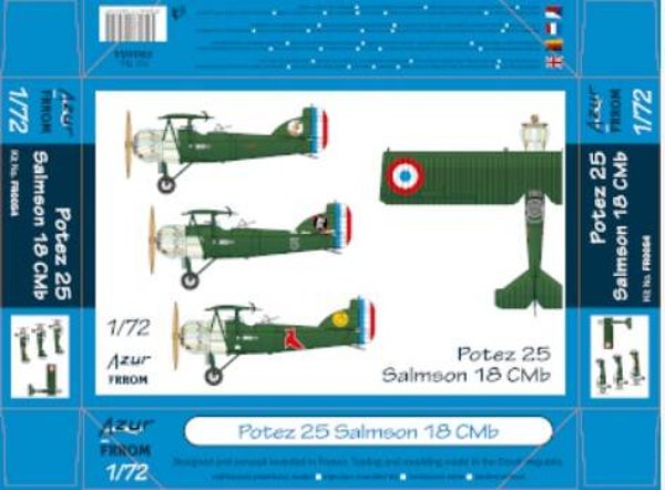FRROM : REF : FRR0054 : 1:72 : AIRCRAFT KIT : France : POTEZ : 25 Salmson 18 CMb