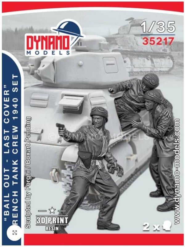 DYNAMO MODELS : REF : DYM-35217 : 1:35 : FIG : FRANCE : French Tank Crew “Bail Out” (LAST COVER SET) (3 Fig.)