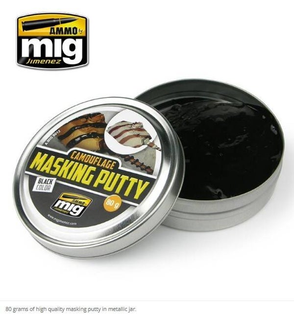 AMMO BY MIG J. : REF : A.MIG-8012 : TOOL / OUTILLAGE : Camouflage Masking Putty / Pâte de Masquage Camouflage (Black Color) (80 gr)