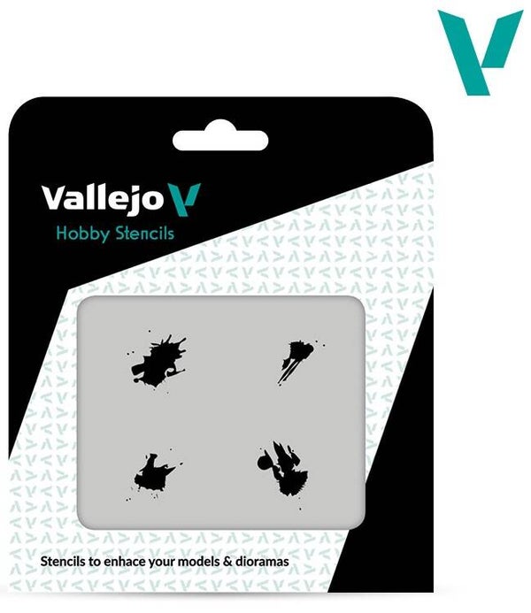VALLEJO : REF : ST-TX004 : 1:35 : FOR DIORAMA : STENCIL / POCHOIR : Petrol Spills