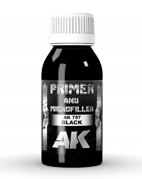 AK INTERACTIVE : REF : AK757: PRIMER / APPRET (JAR) : PRIMER AND MICROFILLER (Black) (100 ml)