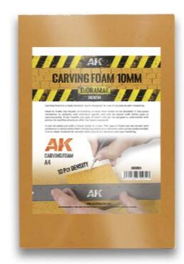 AK INTERACTIVE : REF : AK8094 : TOOL / OUTILLAGE : CARVING FOAM / MOUSSE DE SCULPTURE (10MM A4 SIZE (305 x 228 MM))