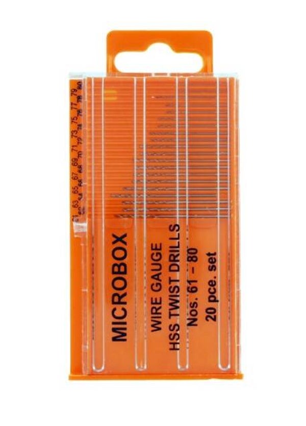 SHESTO (MODELCRAFT) : REF : PDR4004 : TOOL / OUTILLAGE : 20 Pce Microbox Drill Set (No.61 - 80) (Ensemble de 20 forets Microbox) (No.61 - 80)