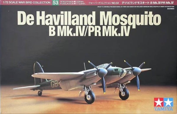 TAMIYA : REF : 60753 : 1:72 : WAR BIRD COLLECTION : UK (RAF) : DE HAVILLAND : MOSQUITO B MK.IV/PR MK.IV