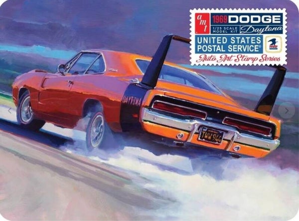 AMT : REF : AMT 1232 : 1:25 : US : DODGE : Charger Daytona (1969) ("USPS Stamp Series") (METAL TIN BOX)