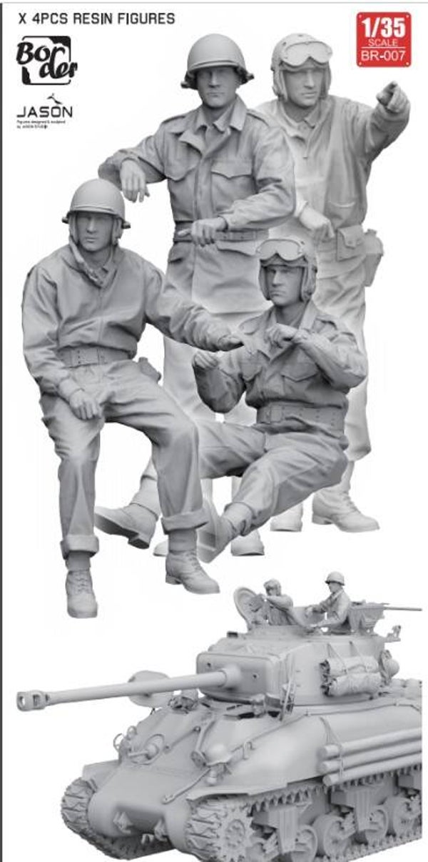 BORDER MODEL : REF : BR 007 : 1/35 : US : Tank Crew (4 Fig. (Resin Figures))